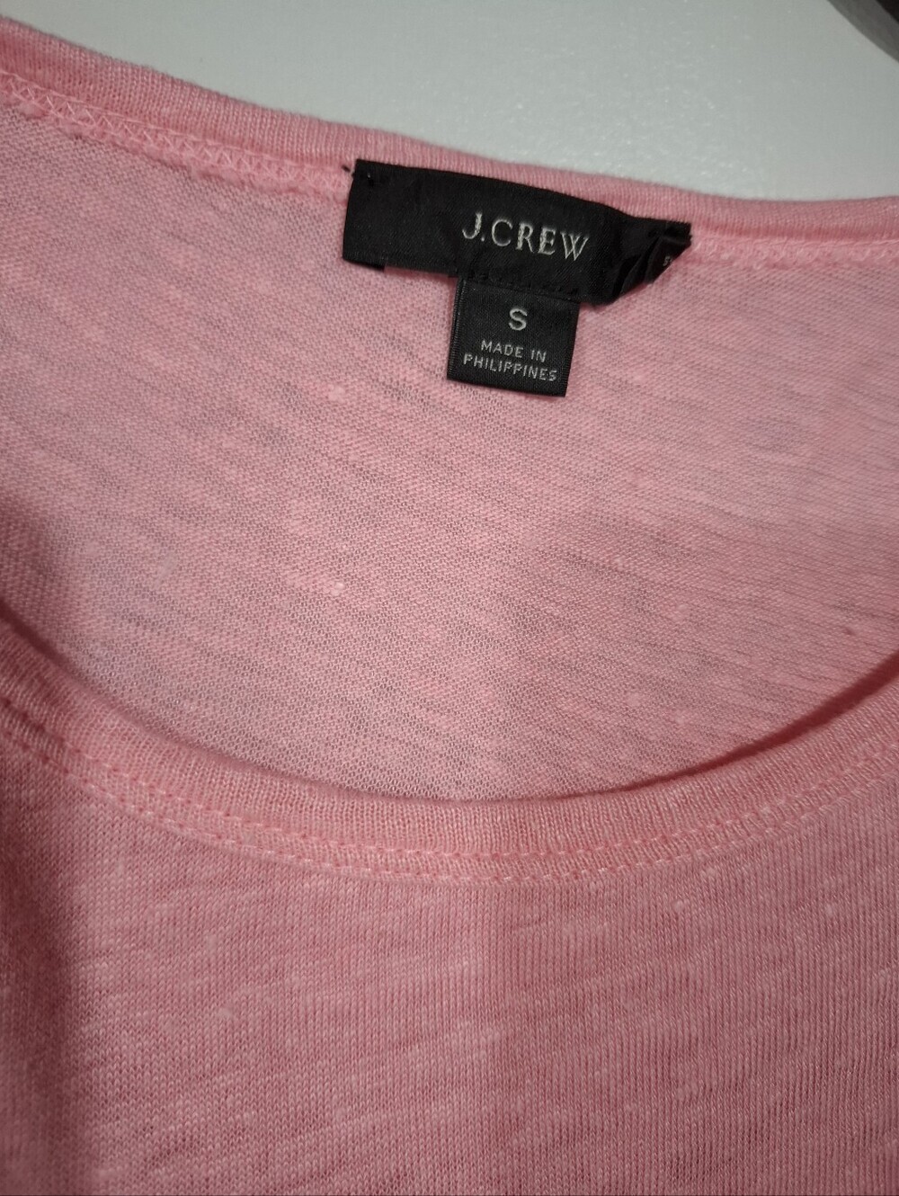 J.Crew 100% Linen Pink Tiered Peplum Tank Top Sleeveless Size S Summer - Picture 4 of 8